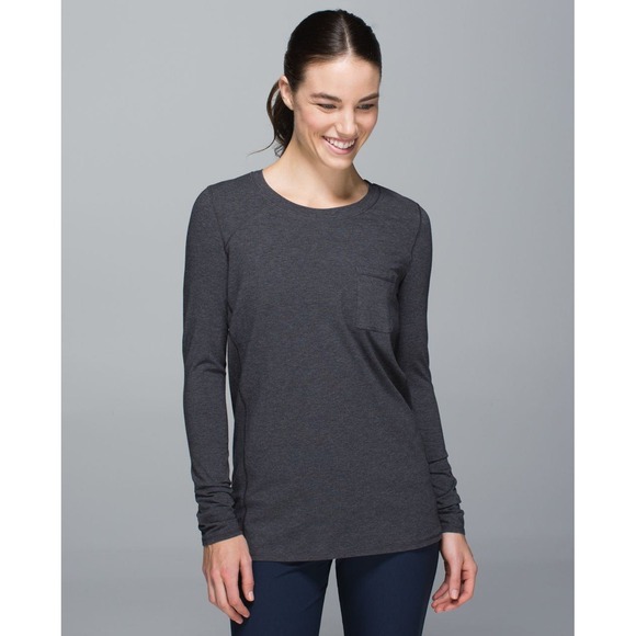 lululemon athletica Tops - Lululemon Women's Find Your Zen Crew‎ Neck Long Sleeve in Heathered Dark Grey 8